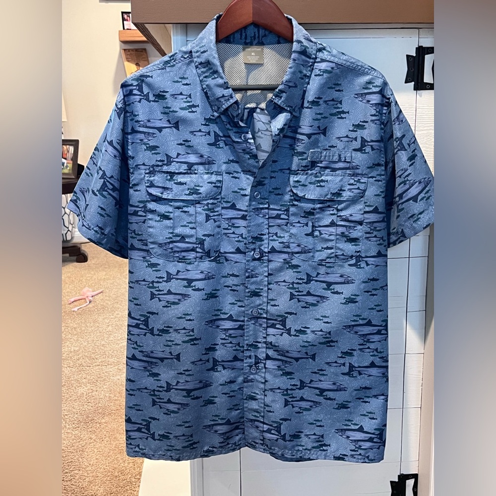 Men's great northwest short sleeve shirt XL Fish. 1078